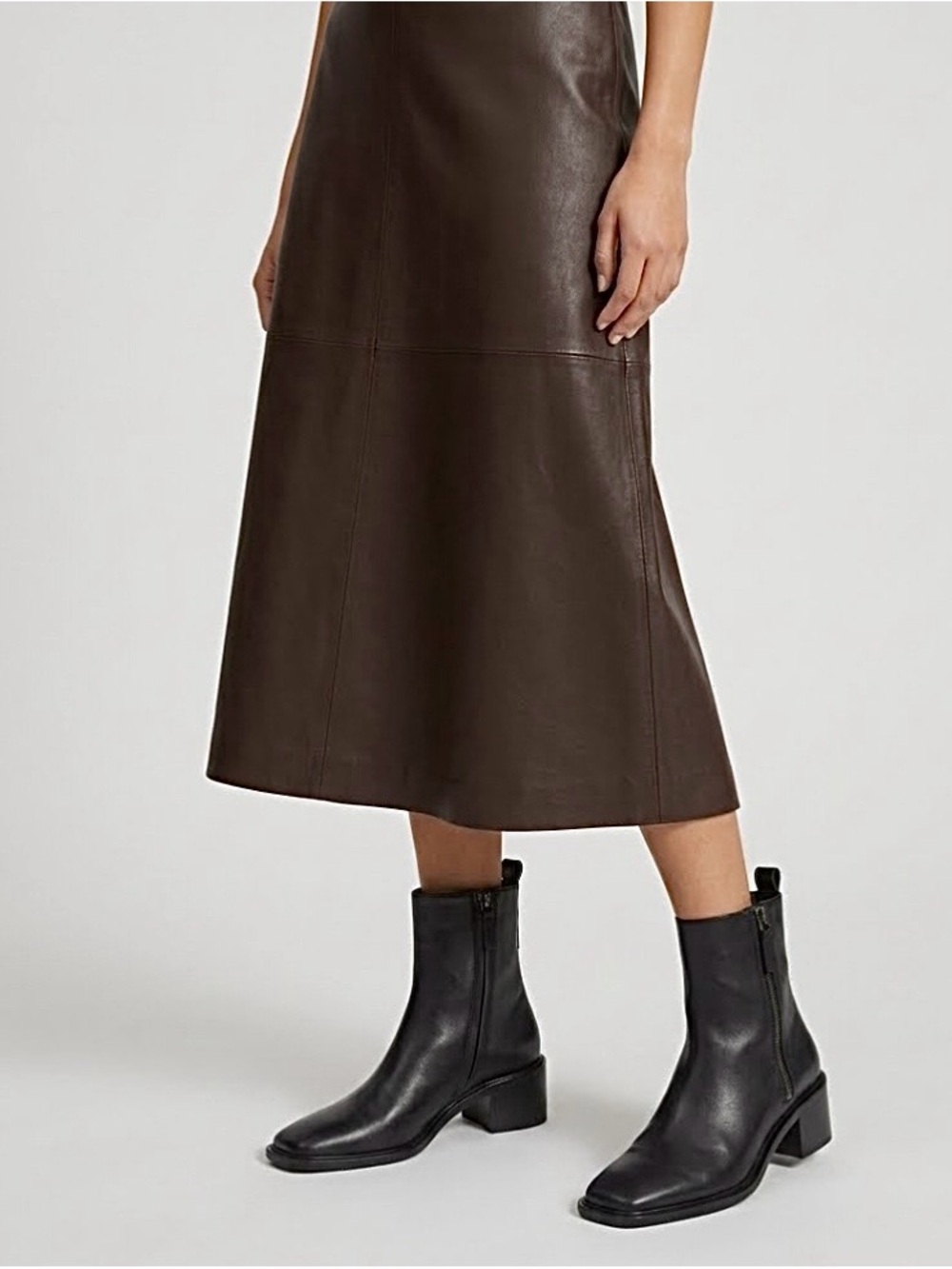 Everlane Square Toe City Boots Black Leather Tall Ankle 10.5 Y2K 90s Minimalist